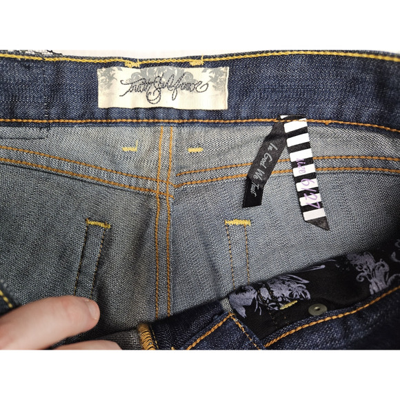 Truth Soul Armor Jeans Women's Size 6 Bootcut Y2K Style Embellished Logo Pocket - Picture 11 of 13